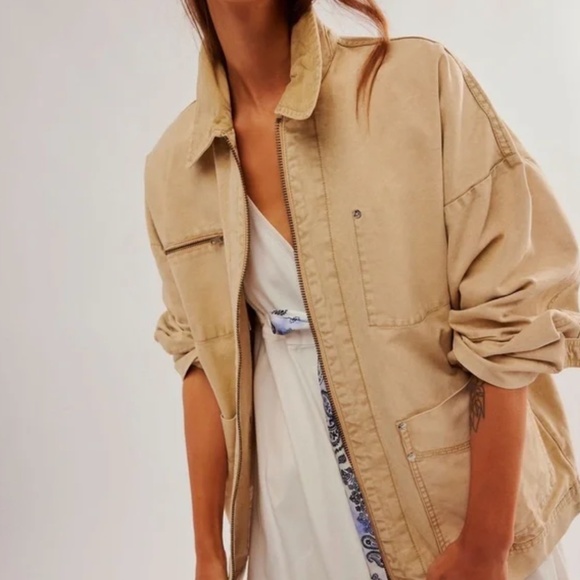 Free People We The Free Easy That Canvas Jacket Sz Sm - Picture 2 of 7